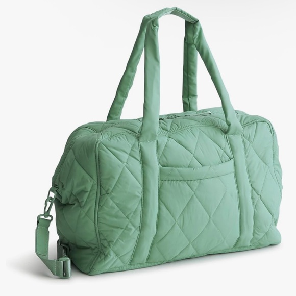 New Vera Bradley Green Quilted Weekender Bag